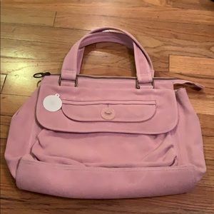 Gap vintage micro suede baby pink handbag NWT